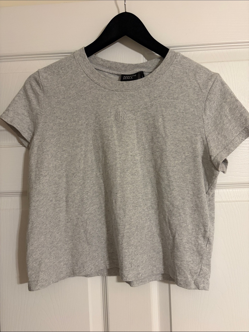 Ninth Hall Fundamentals Grey Boxy Crop T-shirt - Size Large